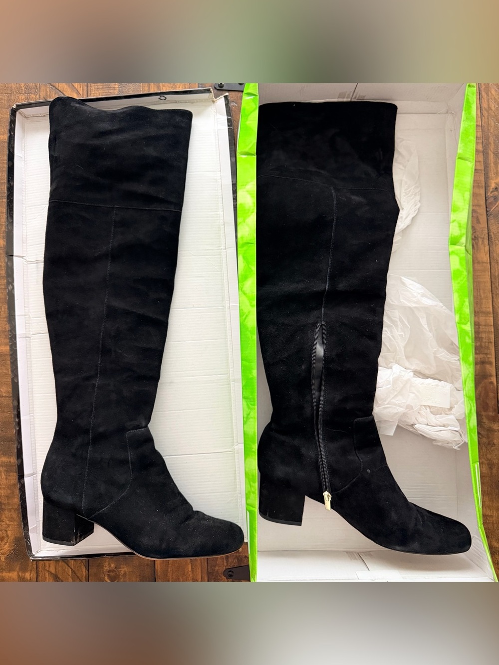 Sam Edelman Elina Black Over-the-Knee Suede Boots